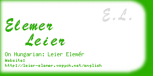 elemer leier business card