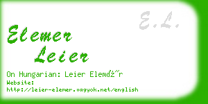 elemer leier business card